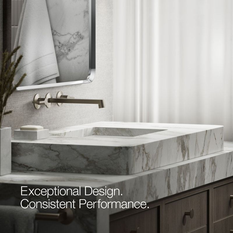 Components Wall-Mount Bathroom Sink Faucet Trim, Vibrant Brushed Nickel