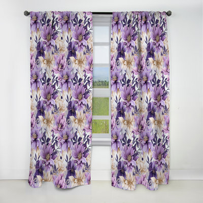 Orchid Dream Tropical Pattern - Floral Curtain - Blackout Floral Curtain - 1 Panels