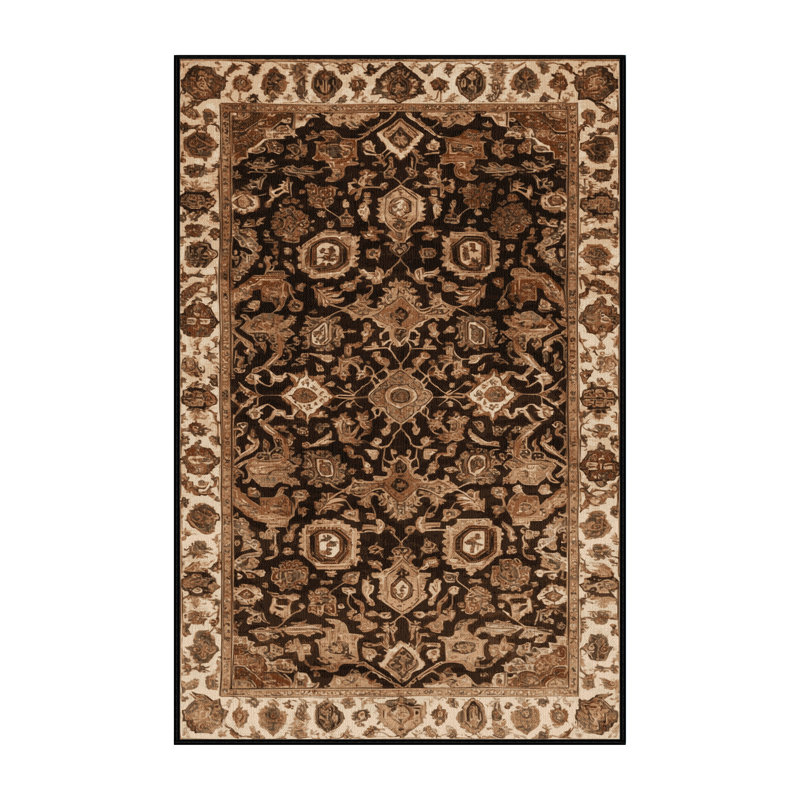 Tapis brun lavable à la machine, Rectangulaire 8 pi x 10 pi