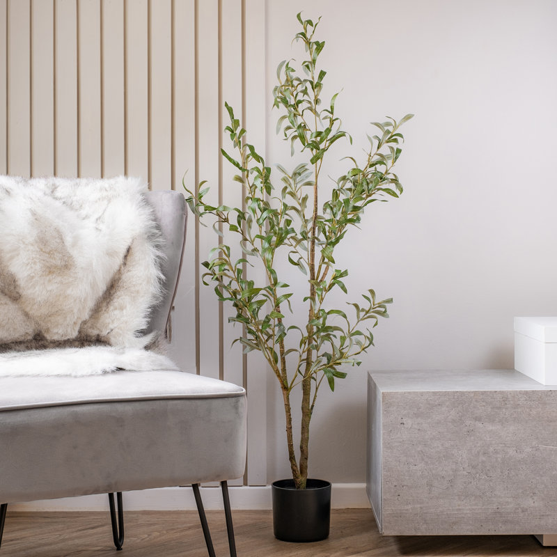130cm Faux Slim Silhouette Olive Tree