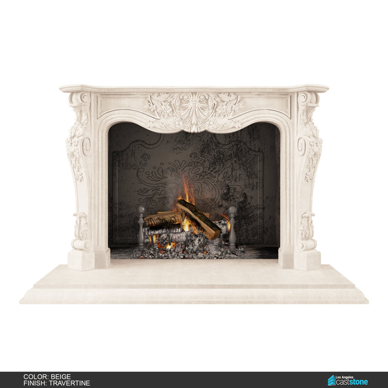 Athena Fireplace Surround, Travertine Beige
