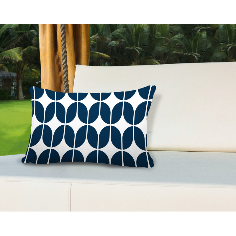 Housse et insert de coussin extérieur d'extérieur, Bleu foncé, 14 po x 20 po, Rectangle