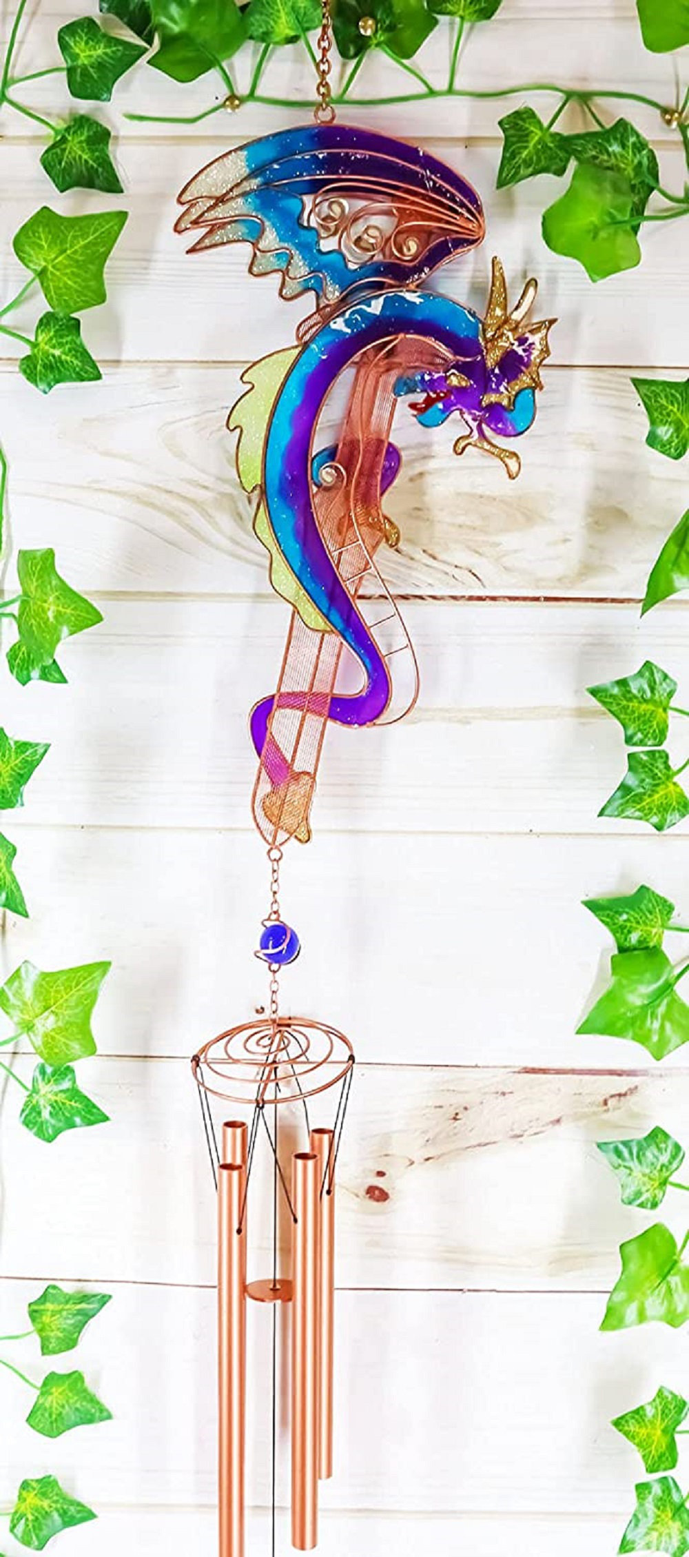 Trinx Ebros Fantasy Blue Purple Midnight Dragon Copper And Stained ...