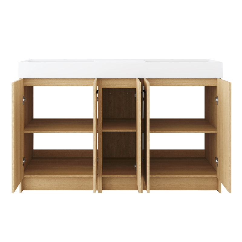 Ensemble de meuble-lavabo double 60 po avec armoire de rangement Arden