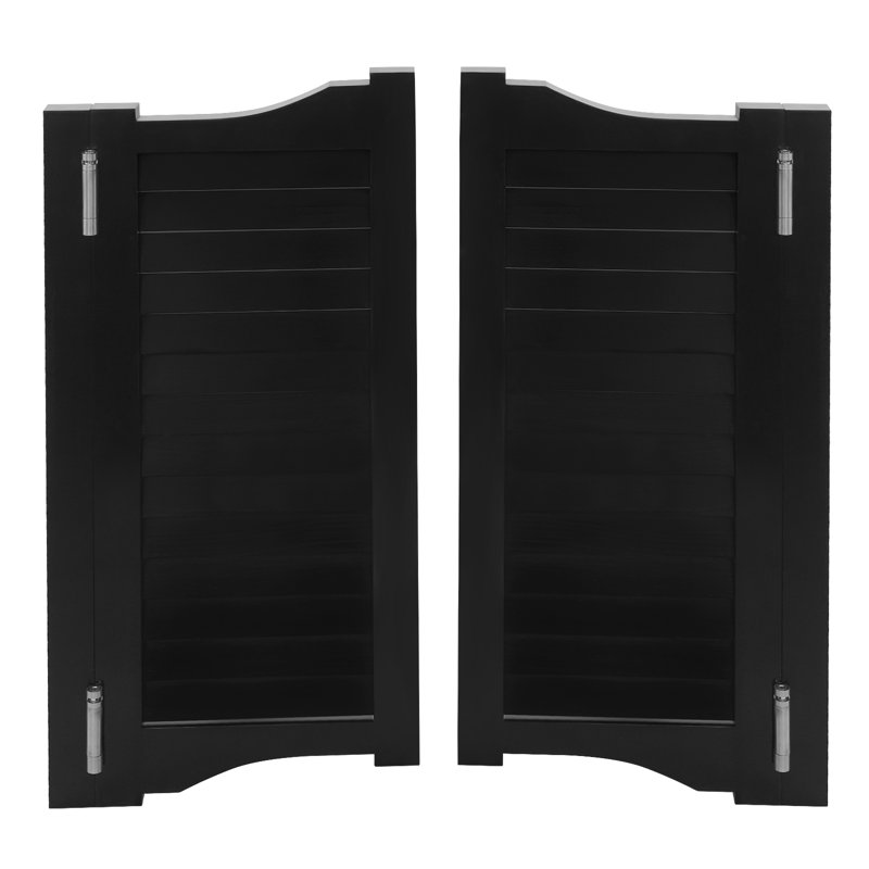Solid Wood Paneled Café / Saloon Door, 42.12" H x 35.82" W, Black