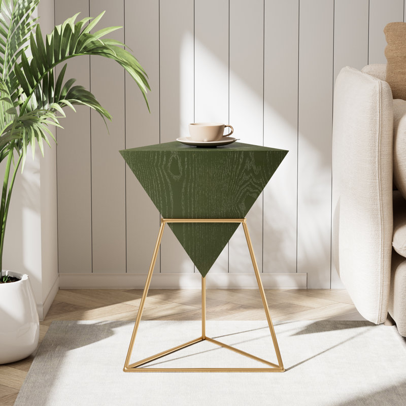 Table de bout moderne à motif géométrique, Vert