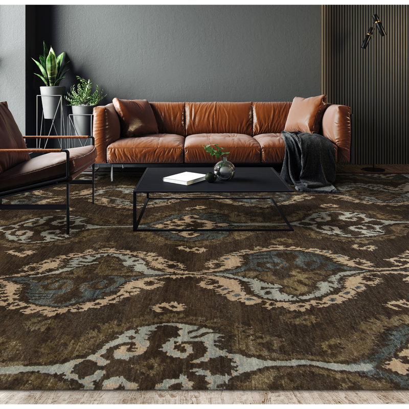 Himalayan Abstract Area Rug in Brown