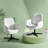 Upholstered Task Chair Cross Leg Vanity Chair Swivel Adjustable Height for Home Office-1901303521