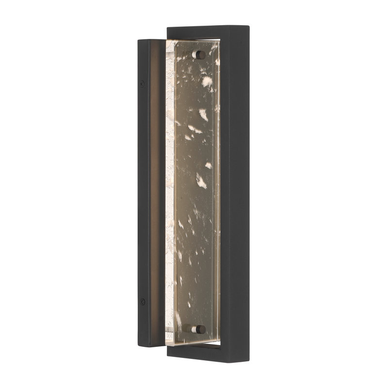 Hokku Designs Troutville - 1 Light Outdoor LED Wall Mount In Sand Coal Finish, 12, 4.74" H x 15.13" W x 5.13" D
