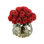 Dried Rose Arrangement in Wavy Glass Vase