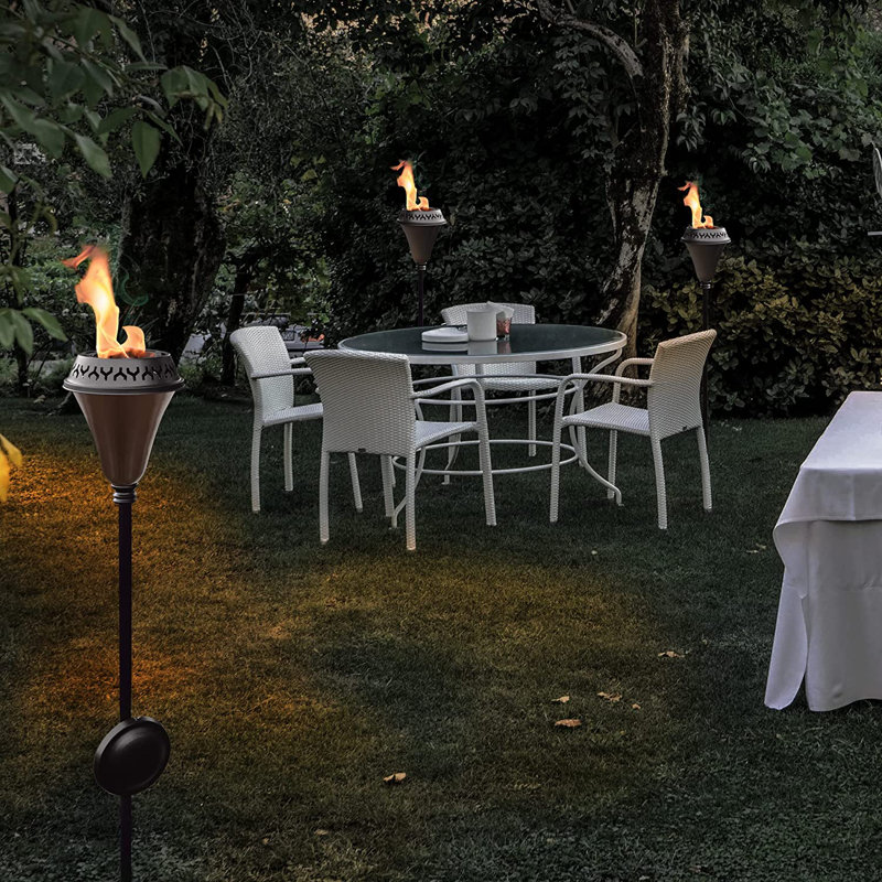 Caramel Black 60" Iron Garden Torch Set with Snuffer