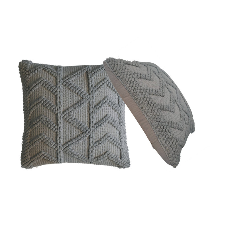 Connerville Geometric Square Cushion, Grey