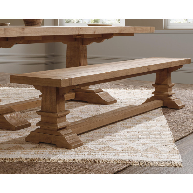 Allegra Reclaimed Pine Wood Dining Bench, 18"H x 66"W x 16"D