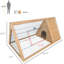 46" X 24" Wooden Small Animal Cage With Outside Run & Ventilation Wire In Yellow - Compact Portable Outdoor Rabbit Wire,