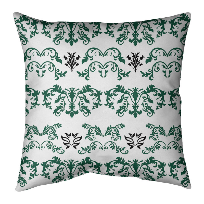 Housse de coussin New York Fly Football Baroque, 26 po x 26 po, Blanc / vert foncé / bleu, Croisé en coton