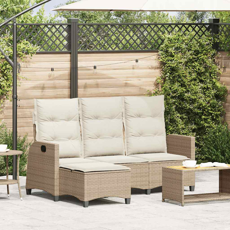  Canapé inclinable avec accoudoirs réglables PE, Beige