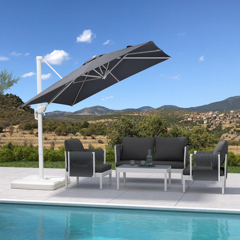 Parasol carré en polyester gris clair 10 pi x 10 pi Ronav, Gris clair, 8 pi x 8 pi