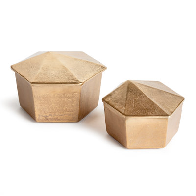 Isidor 2 Piece Aluminum Decorative Box Set