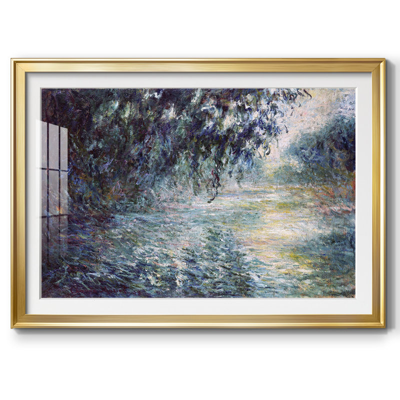 Monet, impression sur papier encadrée, H 27 po x l 39 po x P 1,5 po, Or