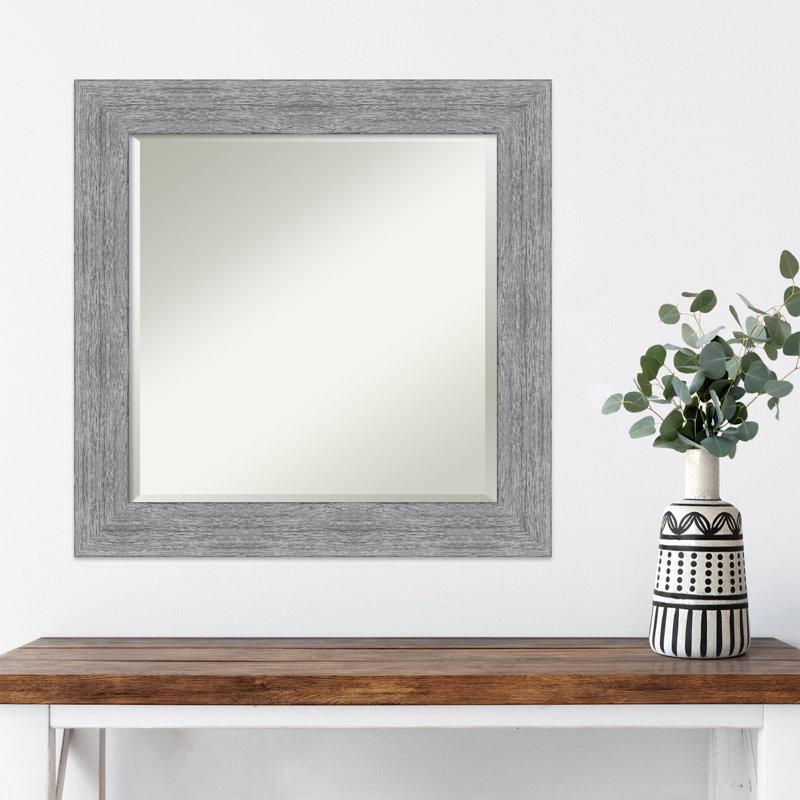 Miroir mural Turbeville, Gris, 25 po x 25 po