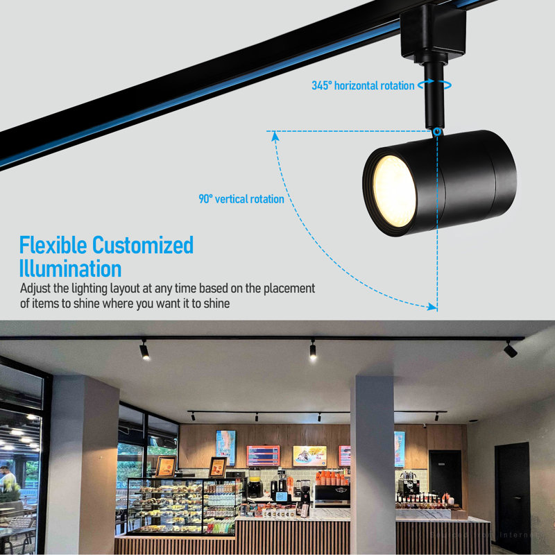 8.5W 5Cct Led H Track Lighting Heads, Dimmable Track Light, Cri90, Matte Black, Matte Black