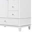 Meuble-lavabo sur pied 36 po avec lavabo en céramique, panneau de fibres à densité moyenne et base en bois massif, 3 tiroirs et armoire avec tablettes, finition peinte en blanc, meuble-lavabo autoportant avec trous de robinet de 4 po-131571716-131571714