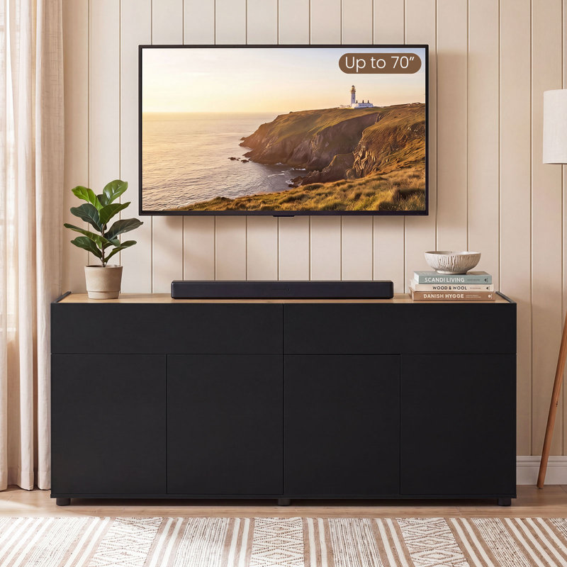 160 cm W Credenza, Black