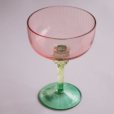Ensemble de 4 coupes en verre aquarelle