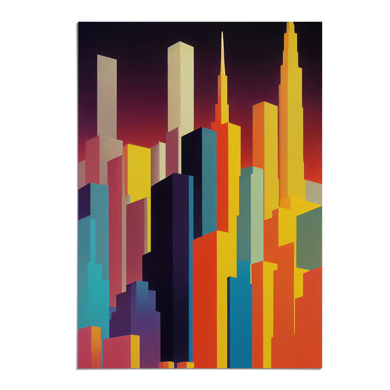 Breathtaking City Skyline Abstract - Wall Art, Paper, 42cm H x 29.7cm W, No Matte