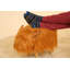 Dillis the Highland Cow synthetic fur footstool with wooden legs	