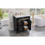 Meuble-lavabo autoportant de 76 cm (30 po) avec lavabo en céramique, porte à fermeture amortie, tiroir basculant, noir-850268759-850268746