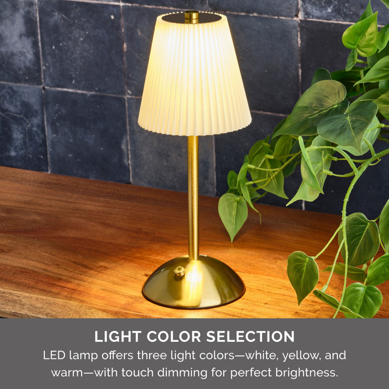 LED Rechargeable Lamp with Shade, 12.8 Inch
