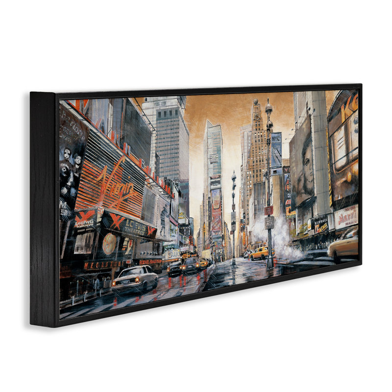 Paysage urbain de New York, estampe numérique par Matthew Daniels, Giclée encadrée noir minuit, H 10 po x l 24 po
