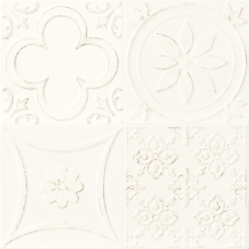 14.7 x 14.7 cm Beveled Porcelain Tile, Plaster