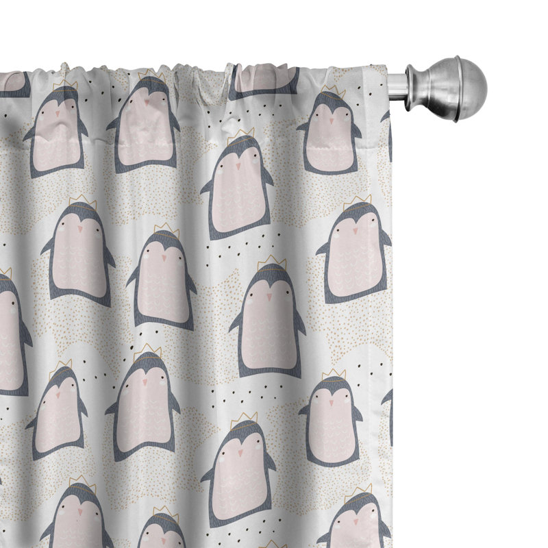 Penguin Semi-Sheer Rod Pocket Curtain Panels, 28" x 95"