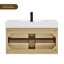 Ensemble de meuble-lavabo mural simple 36 po avec miroir artificiel blanc Livia
