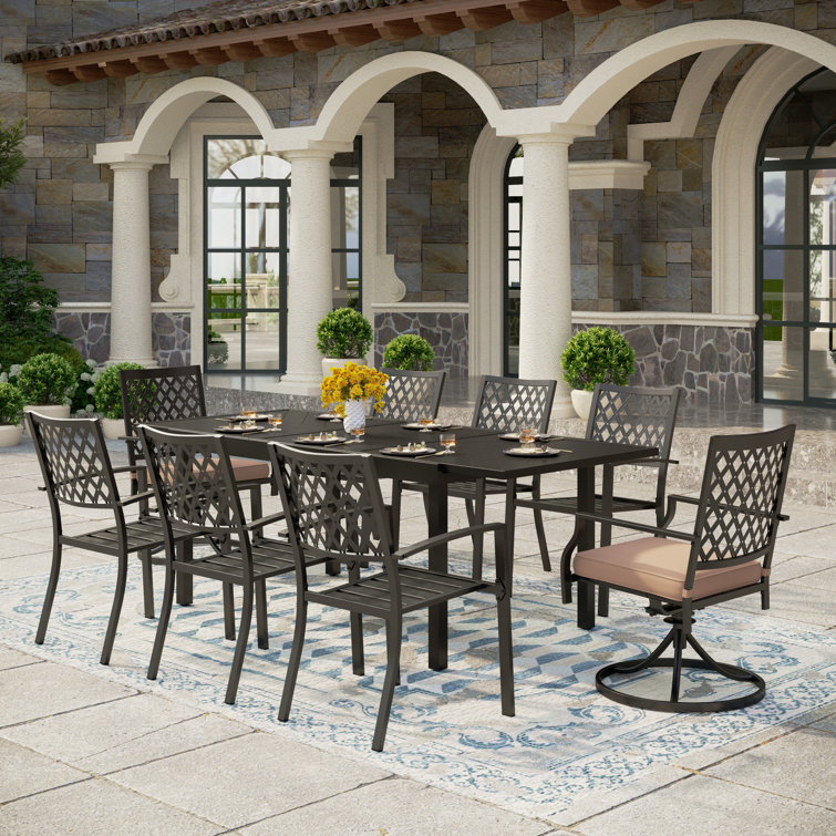 Rectangular 8 - Person 84" Long Dining Set with Cushions