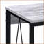 Bureau d'écriture de style rustique industriel de 35,5 po avec base en métal, blanc antique et amp; Noir | Bois et métal-2013338836