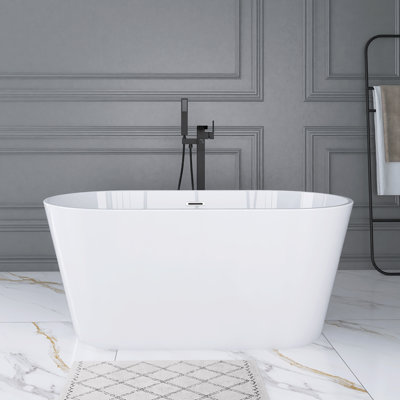 55" Acrylic Freestanding Soaking Bathtub