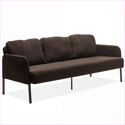Canapés, canapé 3 places moderne en tissu de polyester brun noyer pour petits espaces | Noyer brun | Tissu en polyester