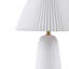Lampe de table Veluna en céramique texturée blanche avec abat-jour cannelé