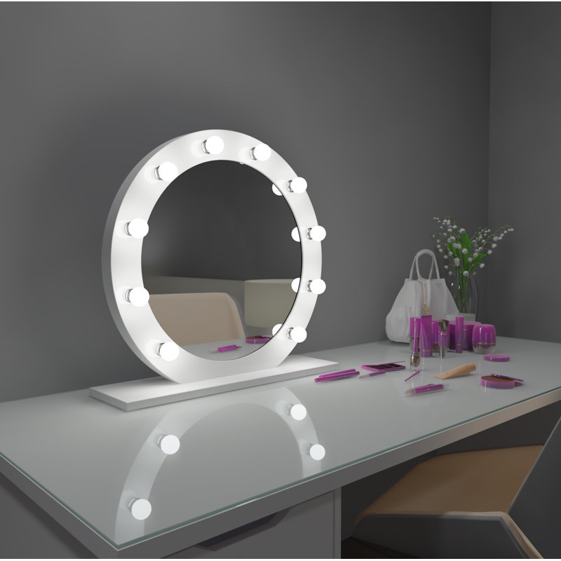 Miroir de maquillage/rasage Hollywood à intensité variable, Rose, 6000