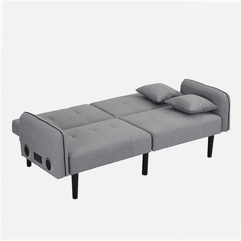 Folding Single Sofa Bed with Stereo (Gray)