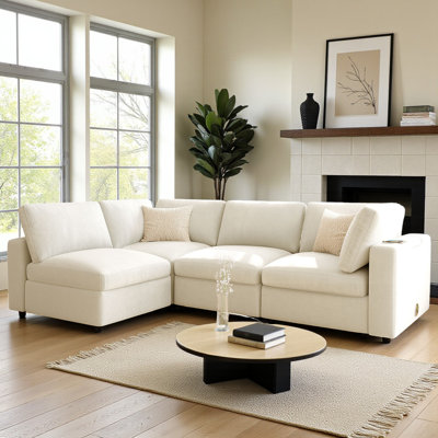 4 - Piece Modular Upholstered Sectional