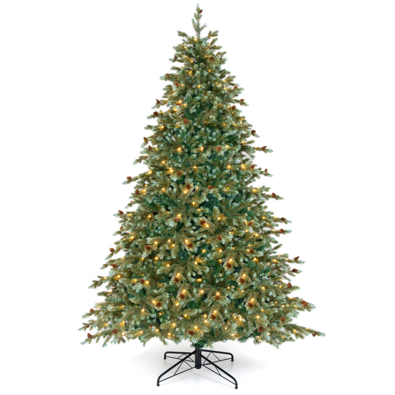 Arbre de Noël artificiel 7 pi avec 846 branches et 340 lumières DEL blanc chaud