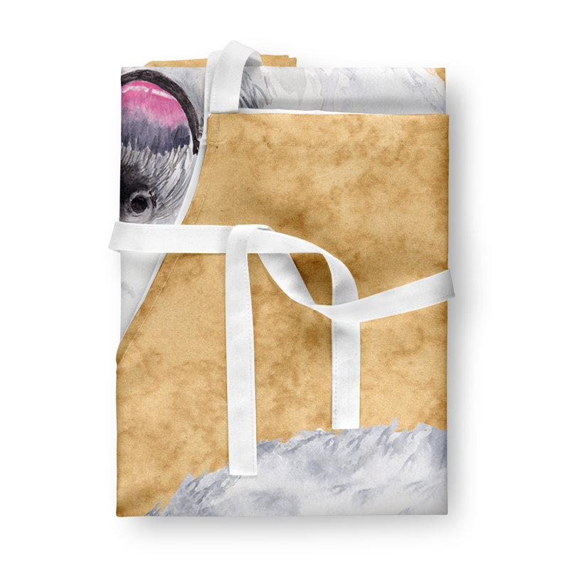 No Pattern Bib Apron, Beige/White
