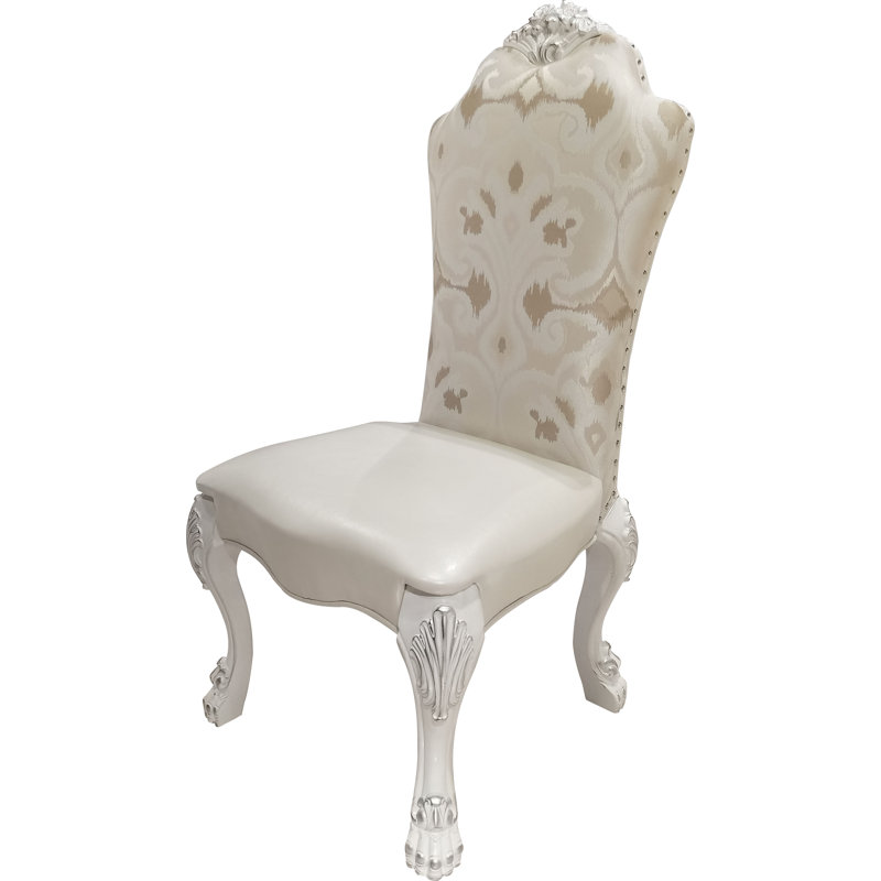Chaise d'appoint ivoire et blanc os avec pieds à griffes