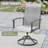 4-Person Square Patio Dining Set With Swivel PVC-coated polyester Chairs-1199167597