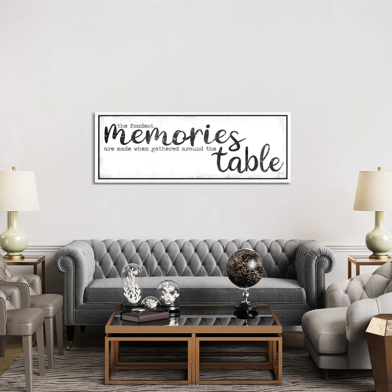 The Fondest Memories 1 Piece Panoramic Wall Art on Canvas, 152.4 cm H x 50.8 cm W, White Floater Frame