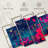 Blue Magenta Abstract On Canvas 4 Pieces Set-1124310072
